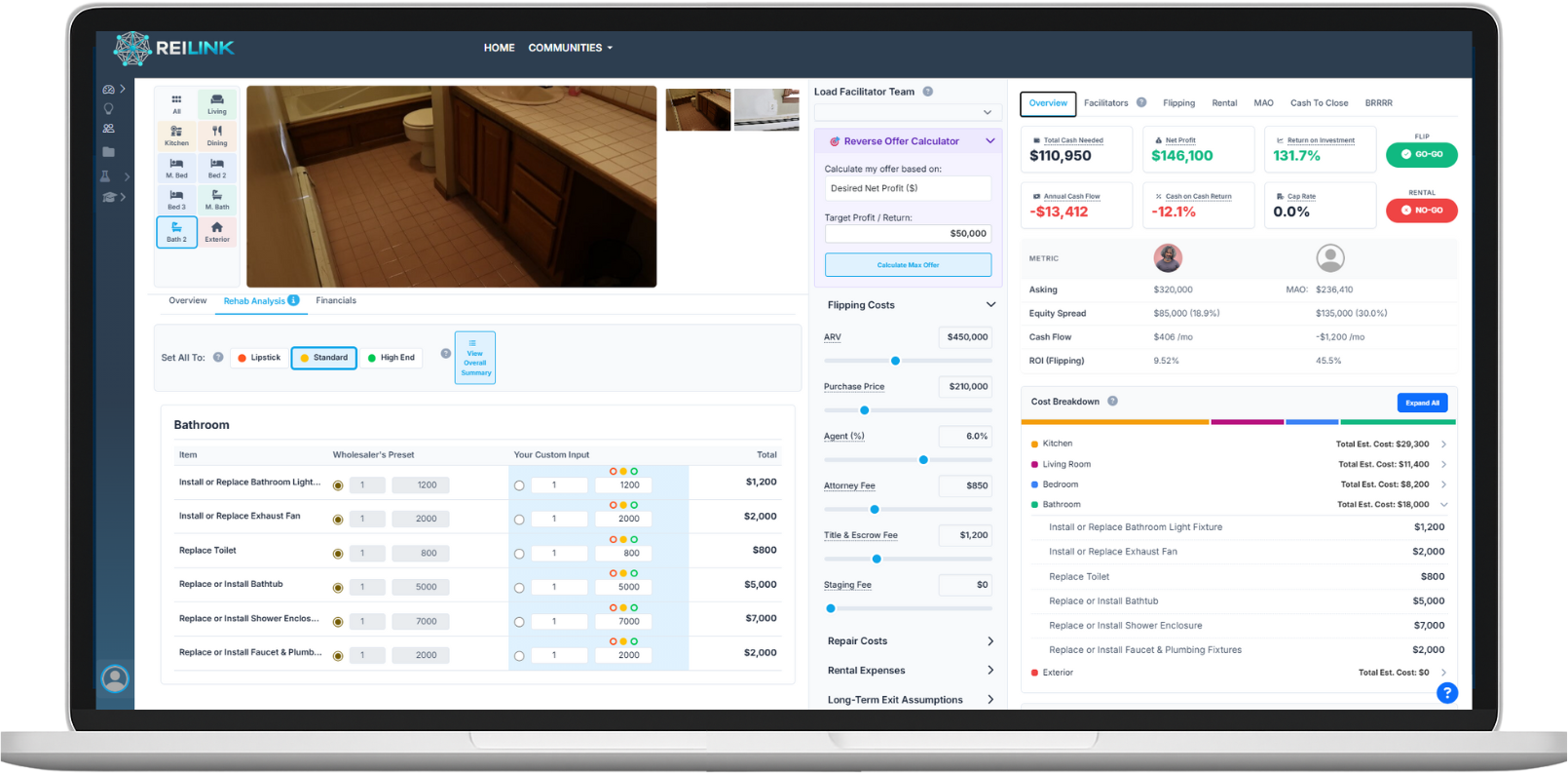 Screenshot of the REILink contract creation page
